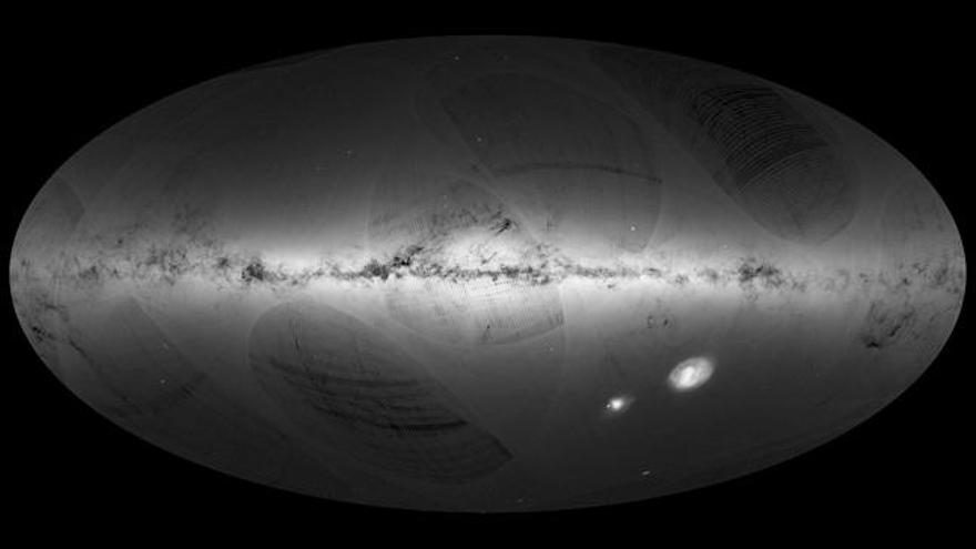 Imagen preliminar del mapa tridimensional de la Vía Láctea.