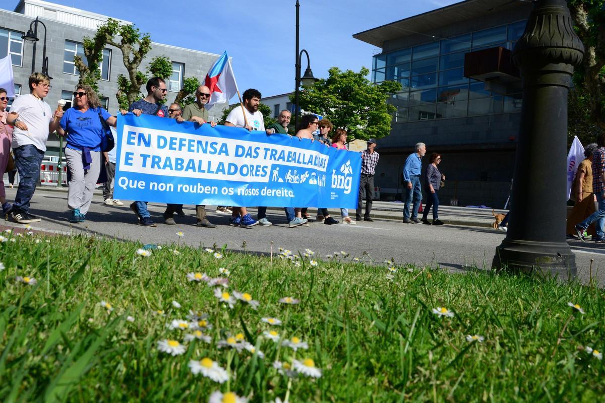 Las imágenes de la manifestación del 1º de Mayo en Cangas