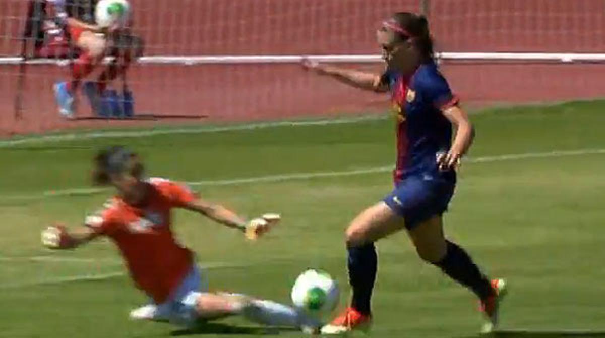 Alexia anota el tercer gol del Barça contra el Saragossa en la final de la Copa de la Reina. YOUTUBE / MARCA TV