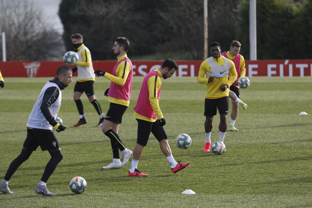 Entrenamiento del Sporting.