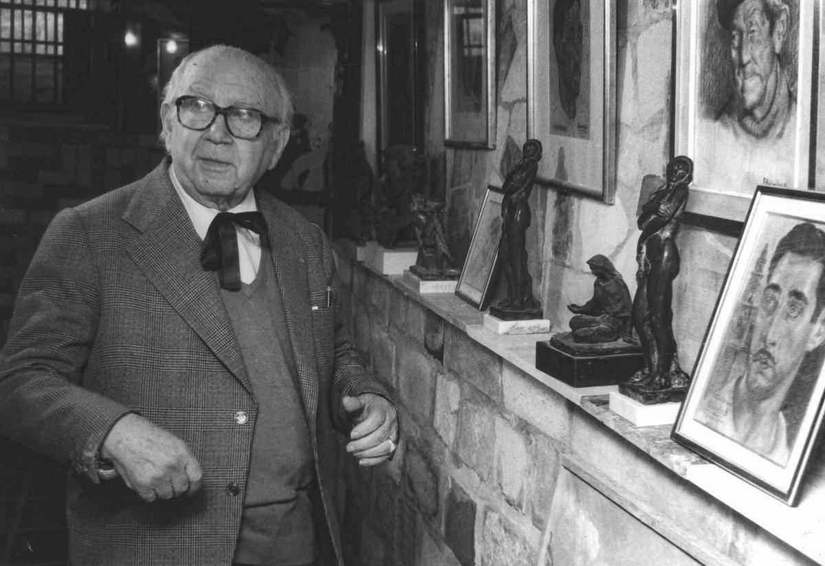 El escultor Francisco Bolinches, durante una entrevista en los años 90.