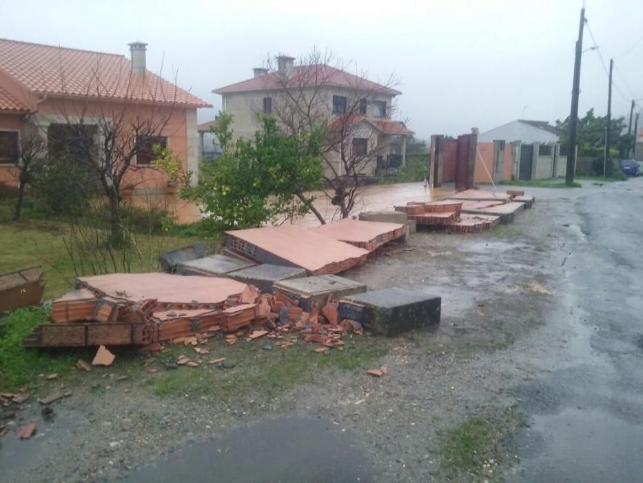 Efectos del temporal en O Morrazo