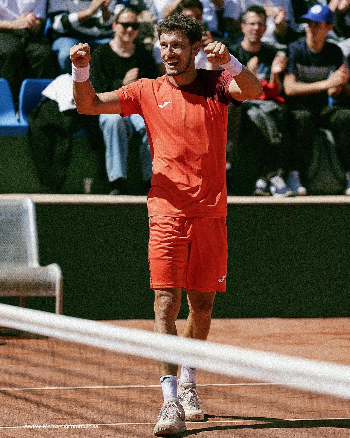 Pablo Carreño celebra una victoria en los Challengers.