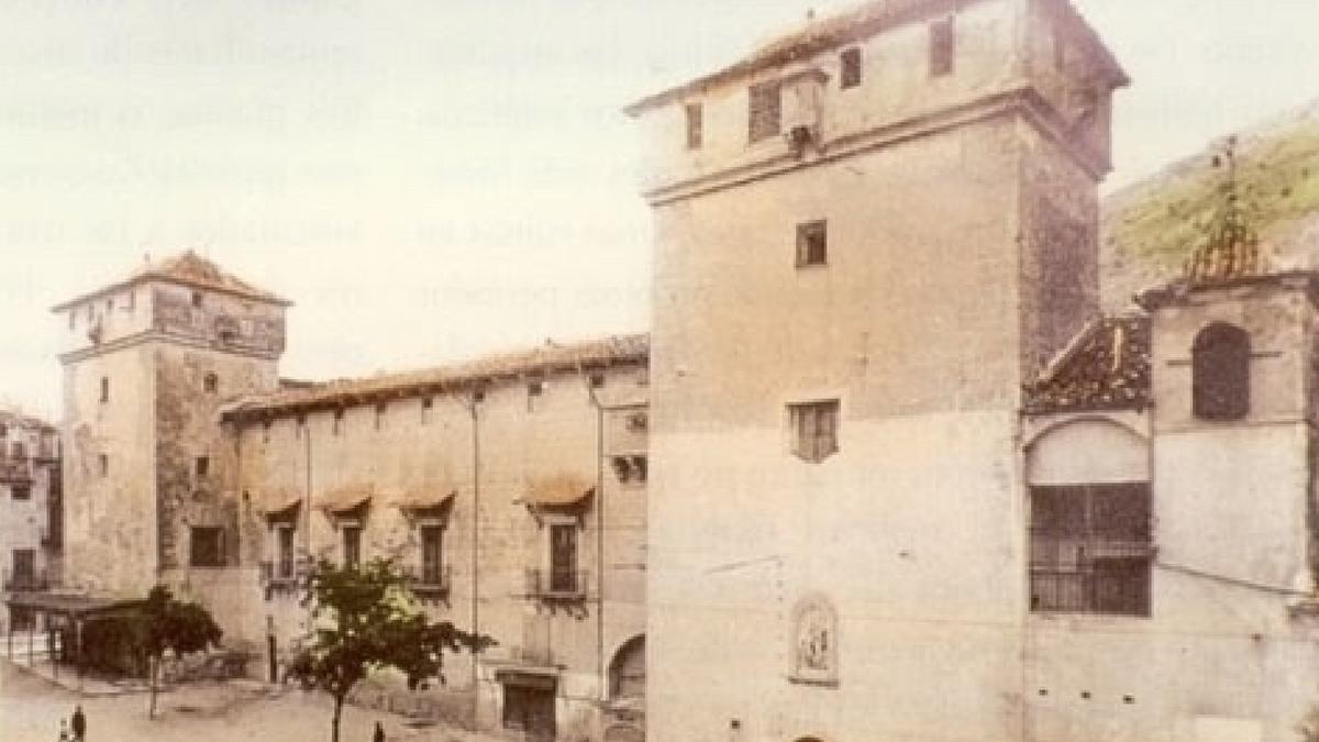 El Palau Comtal de Cocentaina en una imatge de principis del segle XX.