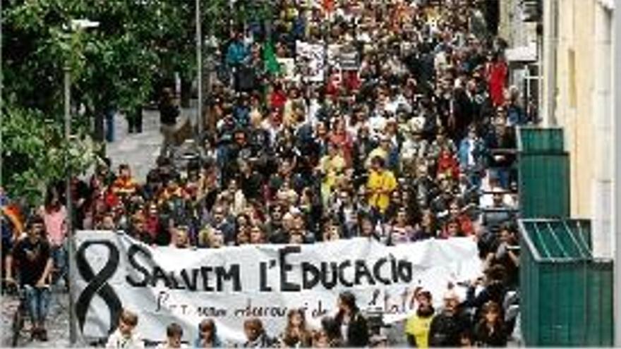 L&#039;última manifestació del sector de l&#039;educació a Girona, ara fa un any.