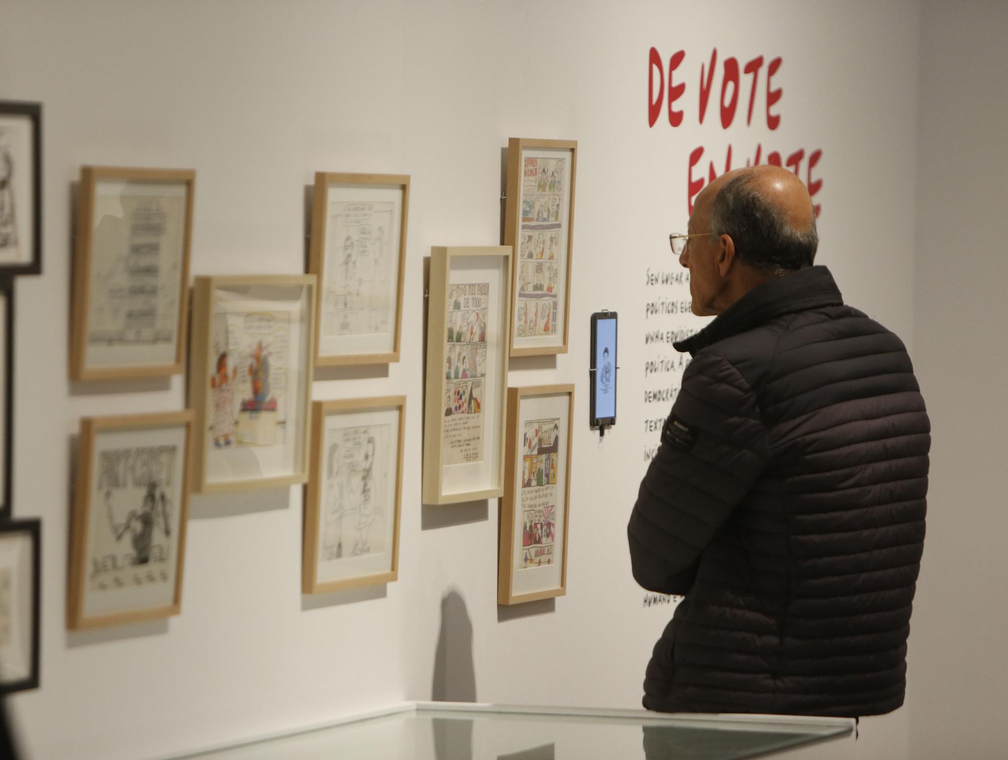 Inaugurada en la Fundación Luís Seoane la exposición sobre la obra del humorista gallego Chichi Campos