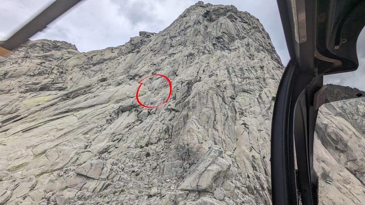 Zona en la que tuvo lugar la caída del escalador.