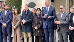 Comparecencia del alcalde de Badalona, Xavier Garcia Albiol, sobre los desalojos en la ciudad tras el derrumbe mortal.