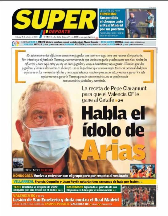 Portada SUPERDEPORTE sábado 31 octubre 2020