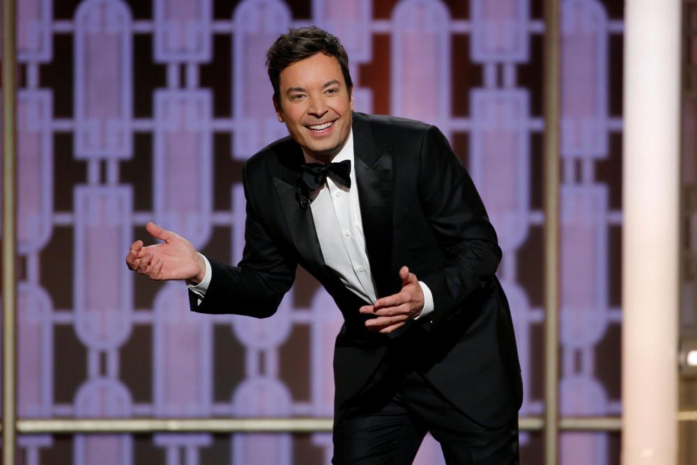 Host Jimmy Fallon presents during the 74th ...