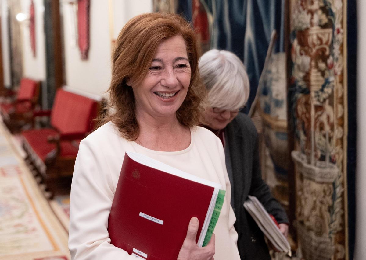 Archivo - La presidenta de la mesa del Congreso, Francina Armengol, a su llegada a una reunión de la Mesa del Congreso de los Diputados,  24 de febrero de 2026, en Madrid (España).