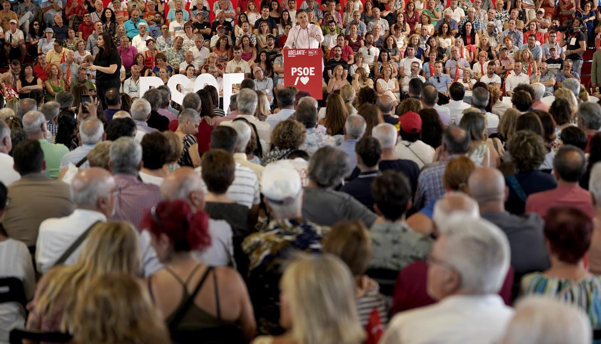 Pedro Sánchez, en el arranque de campaña del PSOE.