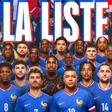 Lista de 25 futbolistas de Francia para la Eurocopa