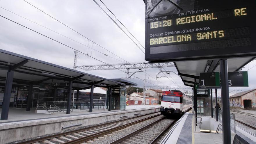 L&#039;andana de l&#039;estació de Girona, en una imatge d&#039;arxiu