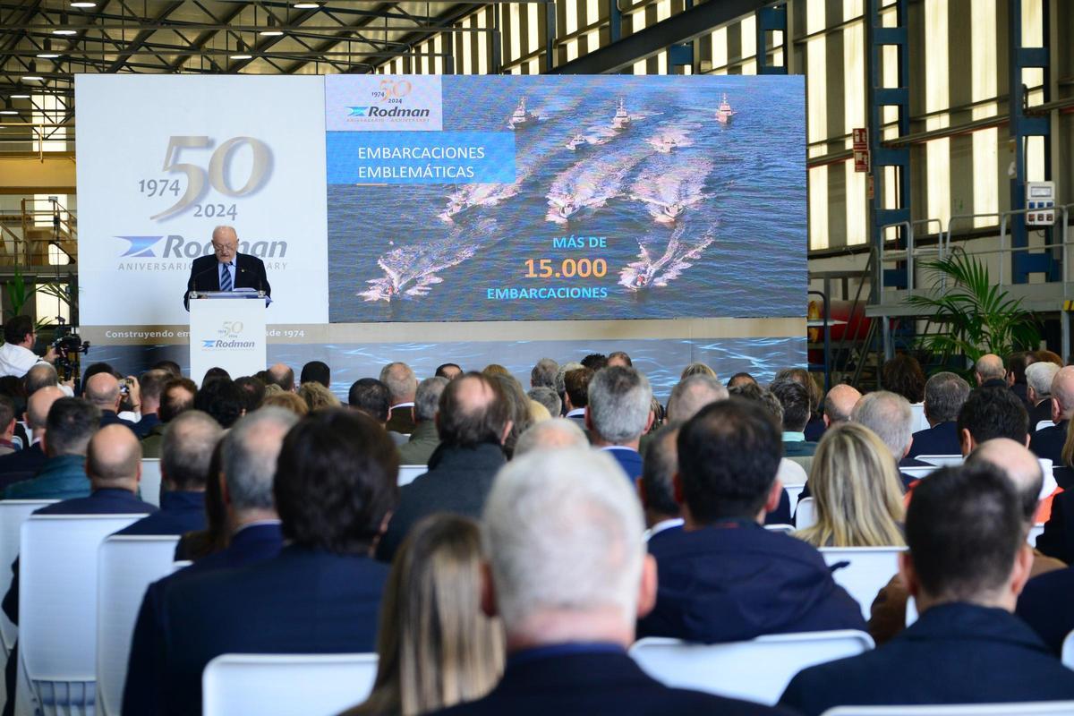 Manuel Rodríguez, durante su discurso en el 50 aniversario de Grupo Rodman