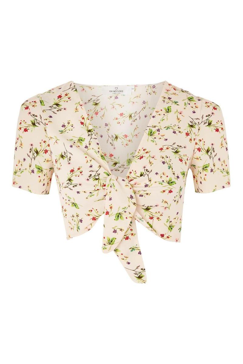 Tops con nudos: con florecillas