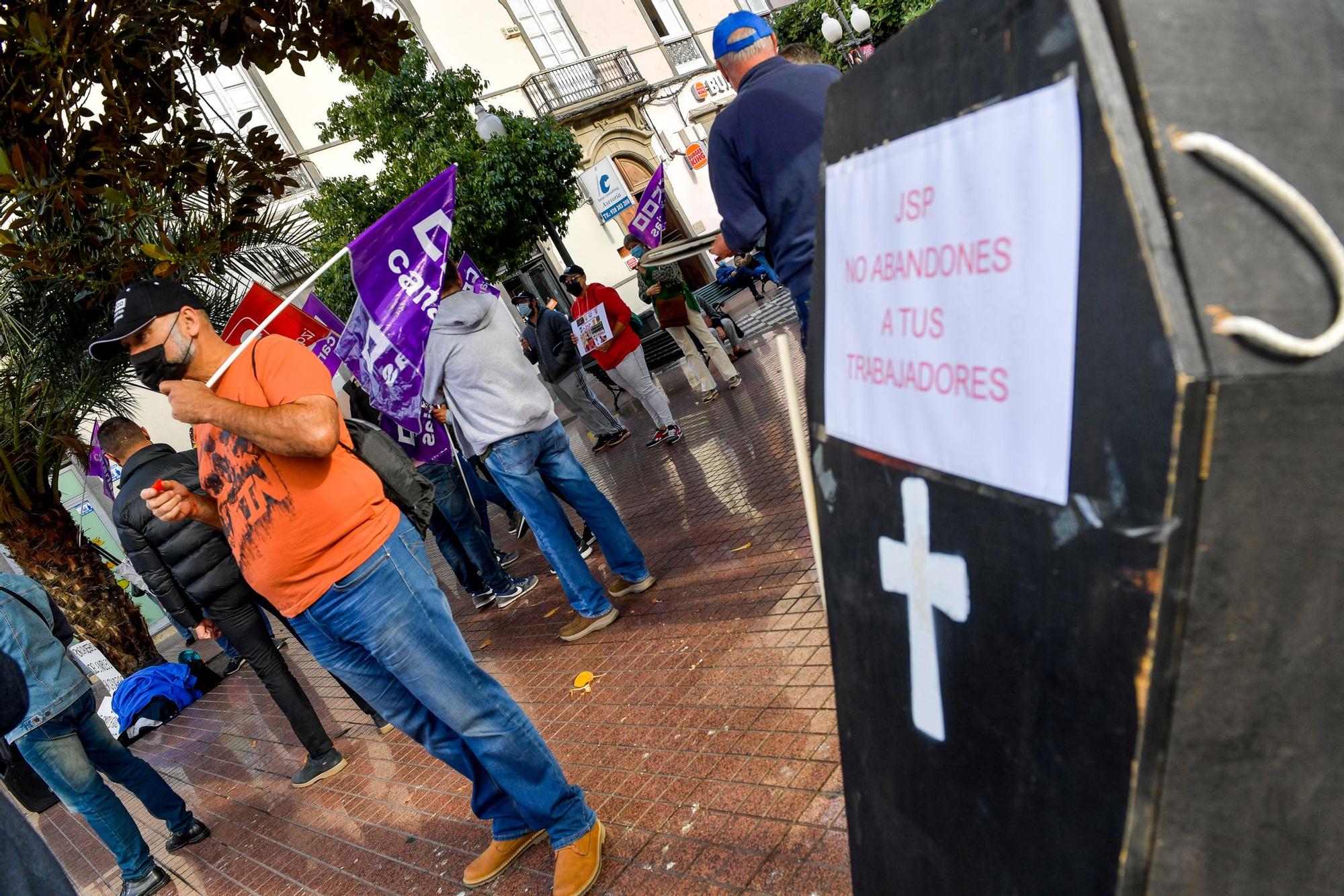 Protesta de los trabajadores de JSP en Las Palmas de Gran Canaria (03/12/2021)