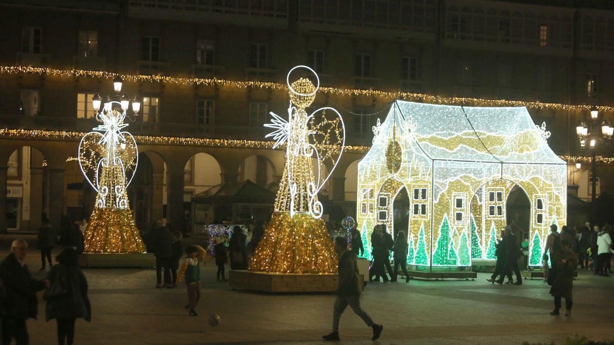 Casa de Navidad en María Pita.