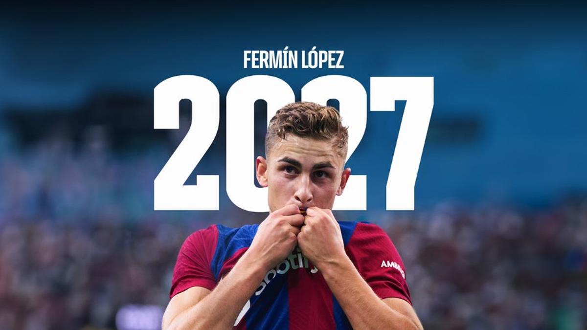 Así ha anunciado el Barça la renovación de Fermín López hasta el 2027.