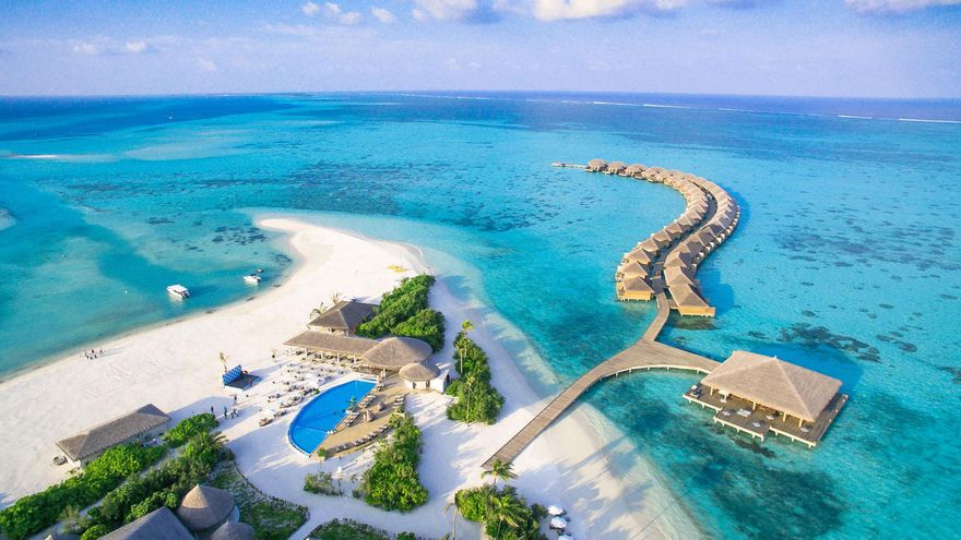 Vista aérea de una de las playas de las Islas Maldivas