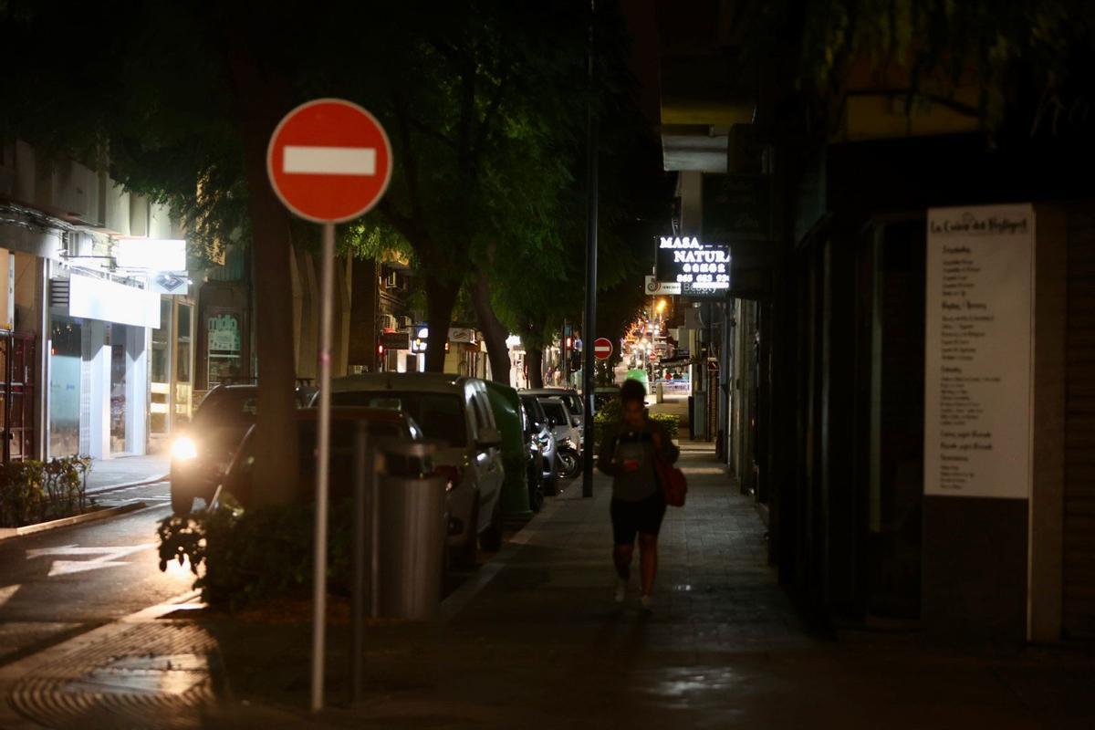 El entorno de la calle Portugal, con los postes de luz tapados por los árboles