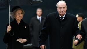 Los Reyes eméritos Juan Carlos I y Sofía, en el funeral del Gran Duque Juan de Luxemburgo.