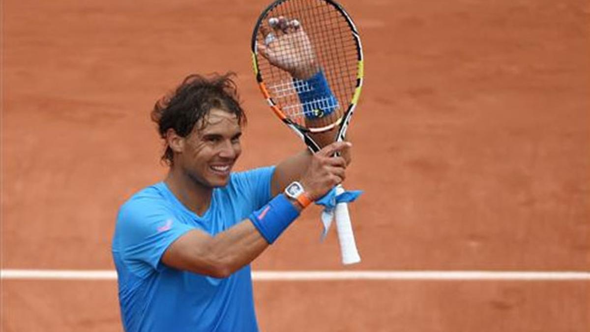 Rafa Nadal, celebrando su victoria en Rolanda Garros