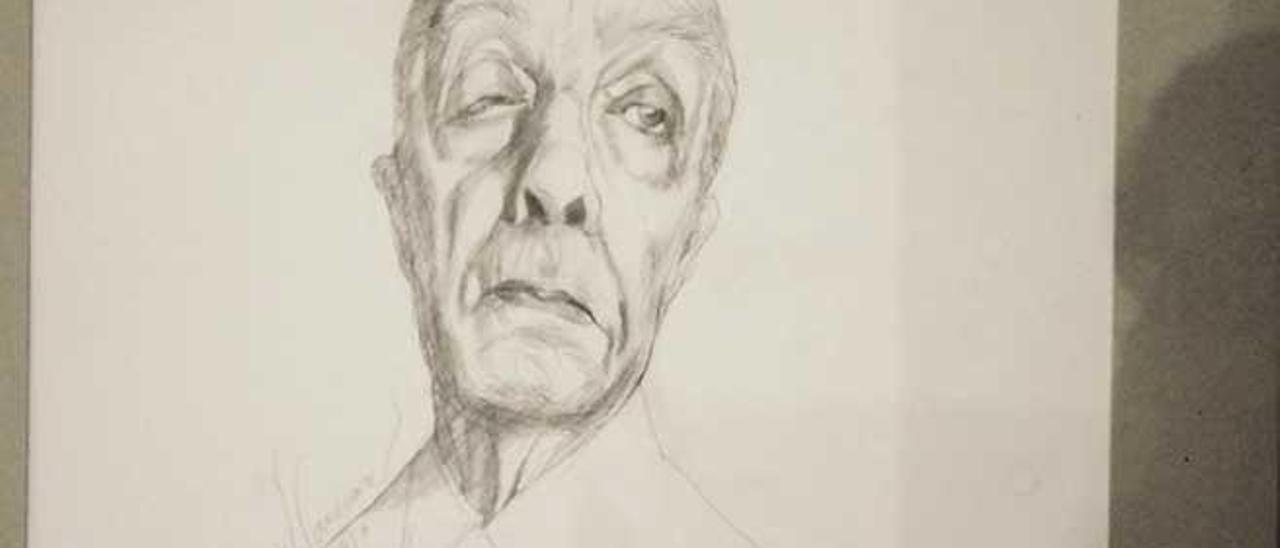 Retrato de Borges en el Museo de la Universidad de Alicante.