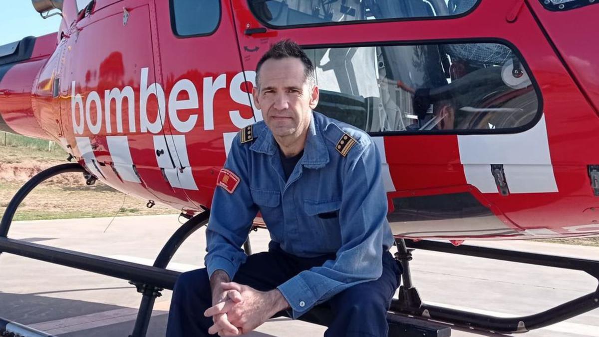 Santi Lleonart, amb l’helicòpter de comandament | ROGER JUNYENT