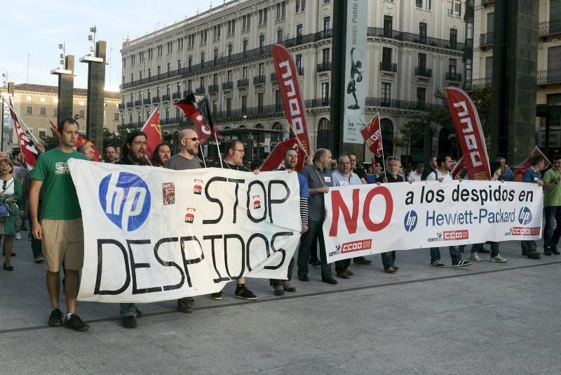 Fotogalería: Manifestación de la plantilla de HP