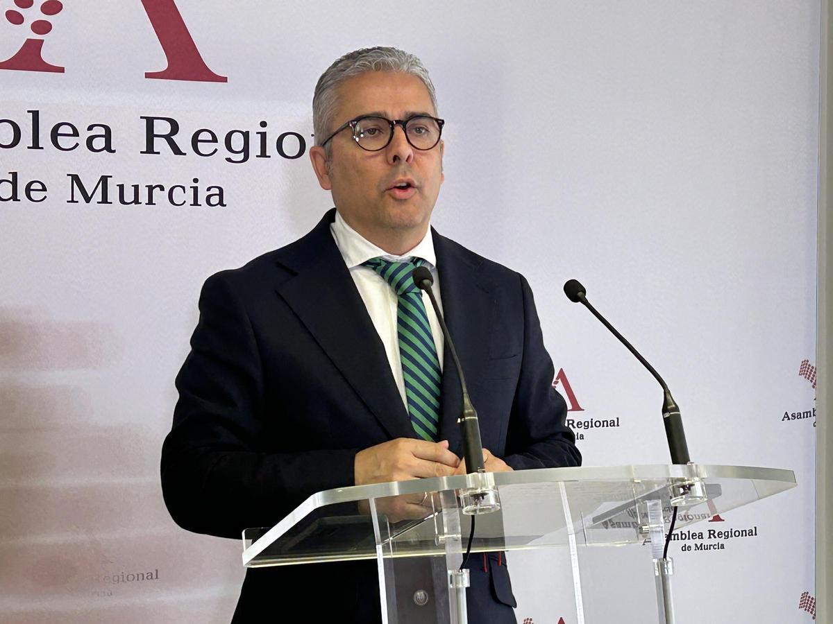 Jesús Cano, diputado del Grupo Parlamentario Popular, este viernes en la Asamblea Regional.