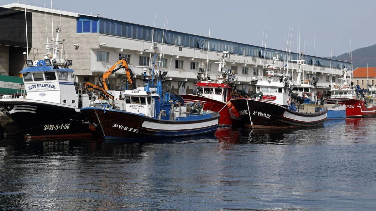 Barcos amarrados en el Puerto de O Berbés.