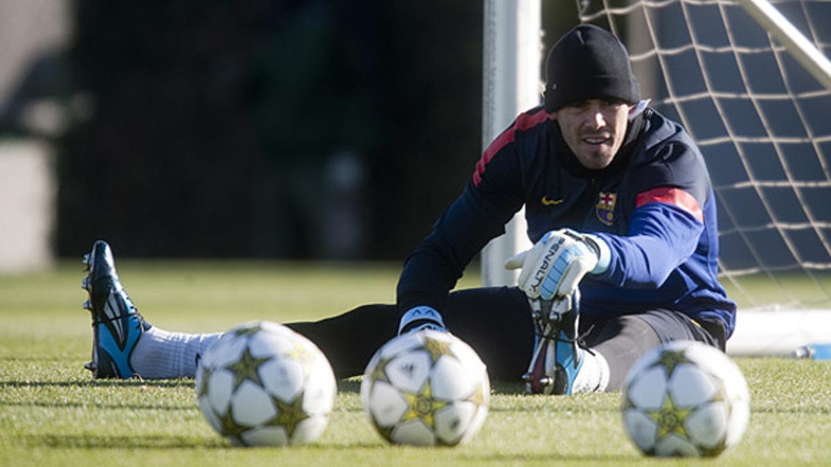 Valdés, durante un entrenamiento a principios de diciembre