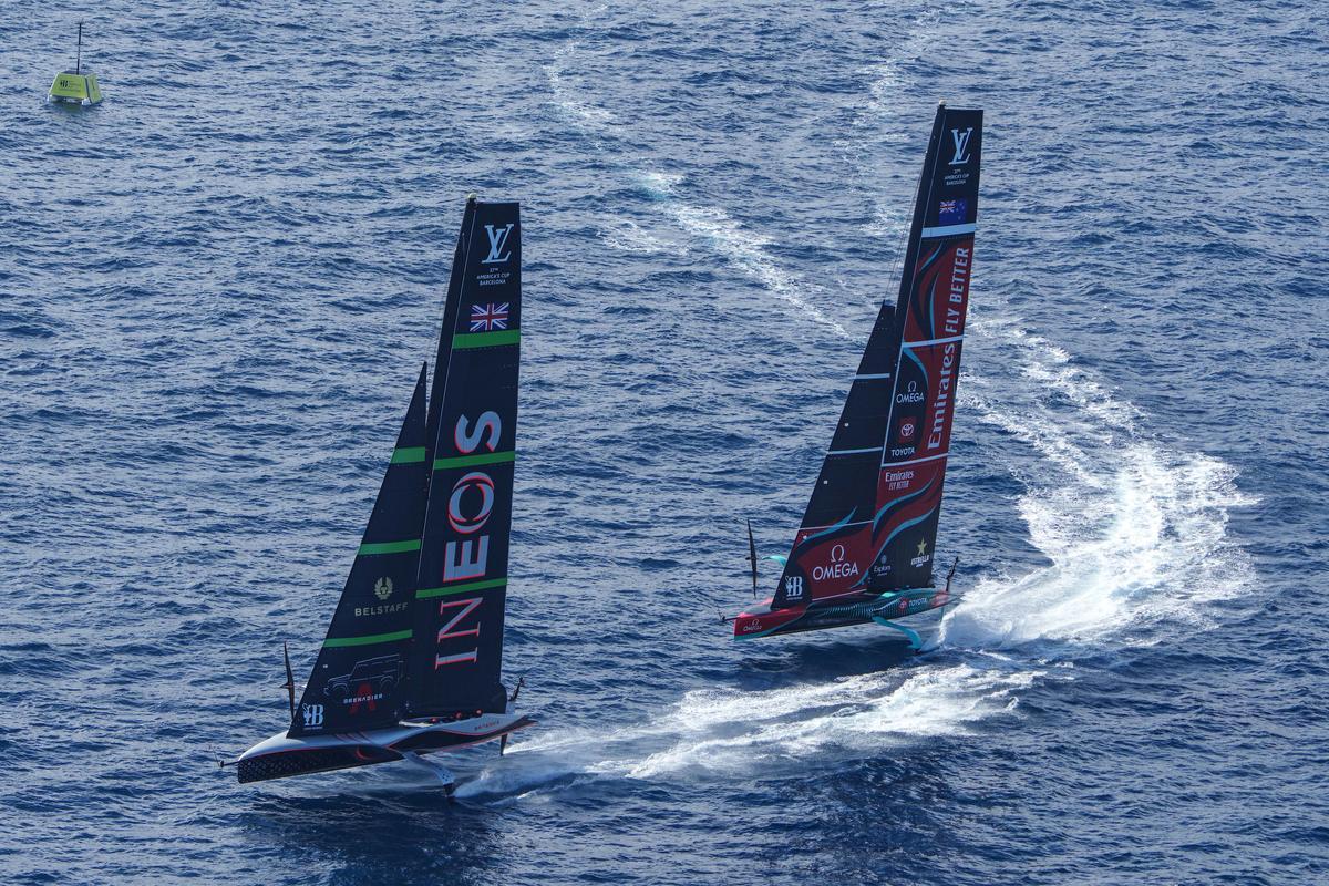 Sexta regata de la final de la Louis Vuitton 37th America's Cup entre el Emirates New Zealand y el Ineos Britannia