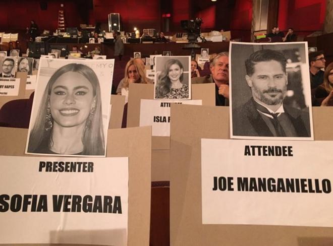 Los asientos de la gala de los Premios Oscar 2016