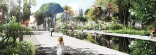 La fuente cerrada en Glòries se ideó inicialmente como transitable y apta para niños