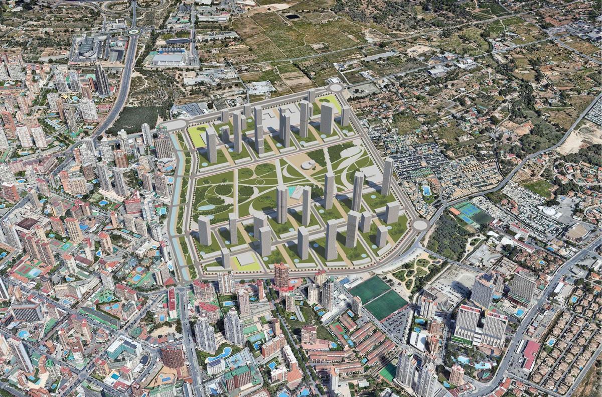 Uno de los planos del proyecto de Ensanche Levante de Benidorm.