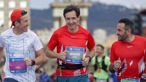 Salvador Illa, corriendo la Marató de Barcelona el año pasado