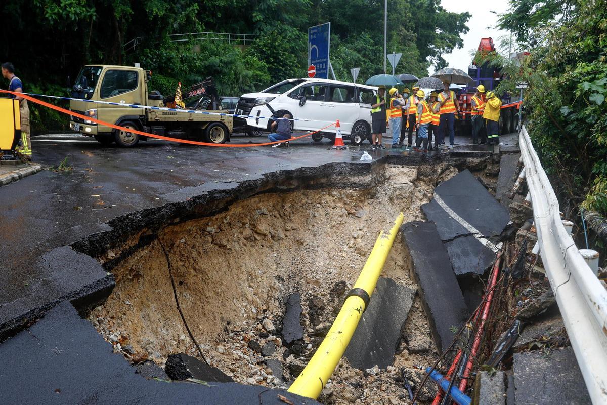 Hong Kong, gravemente inundado en el mayor temporal en 140 años