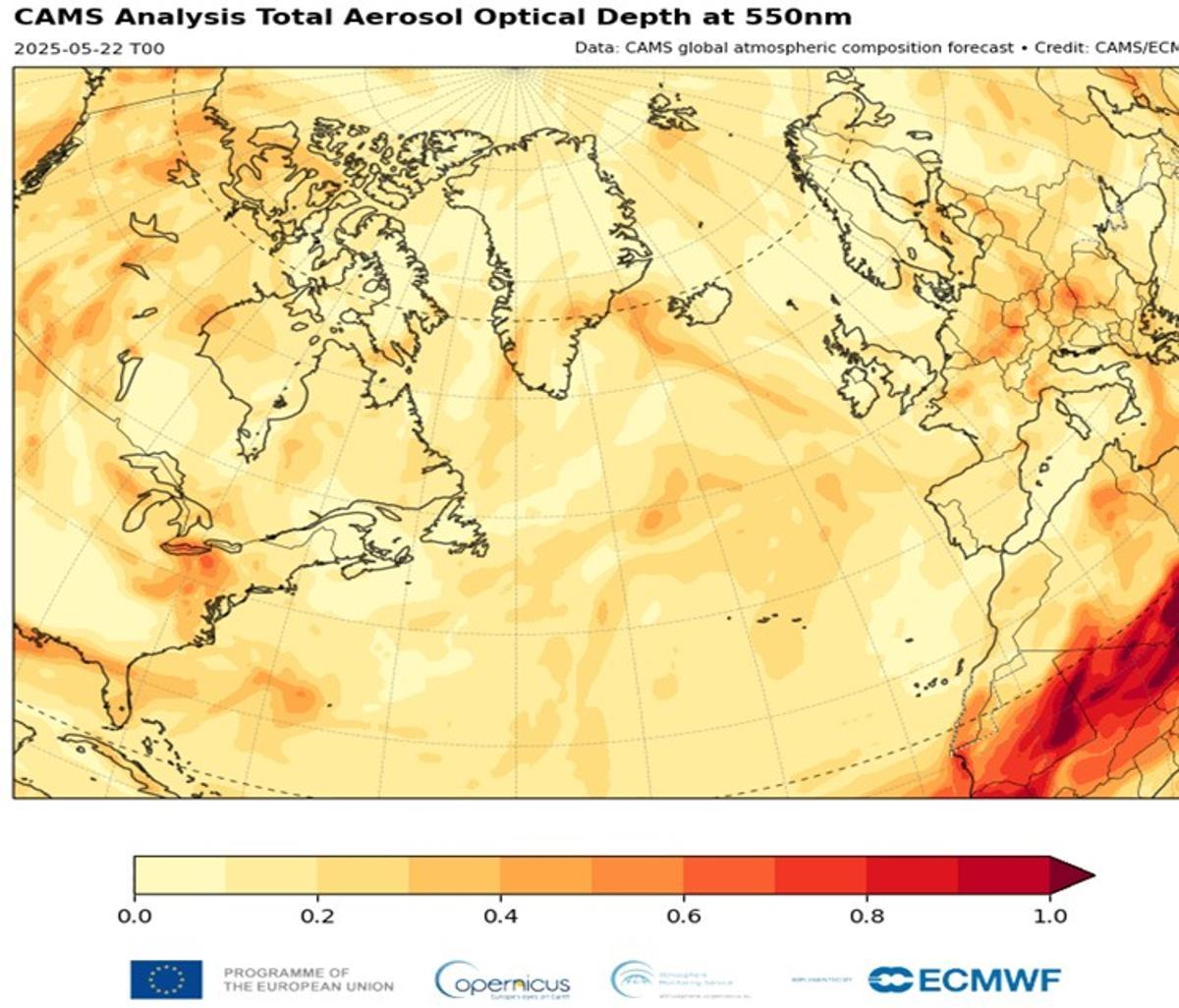 El humo cruza el Atlántico hasta llegar incluso a Grecia
