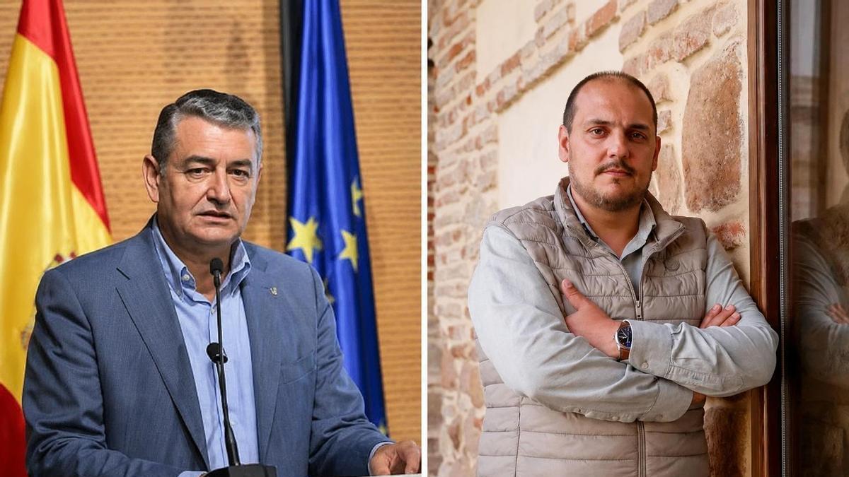 El consejero de Presidencia, Antonio Sanz, y el alcalde de Adamuz, Rafael Ángel Moreno.