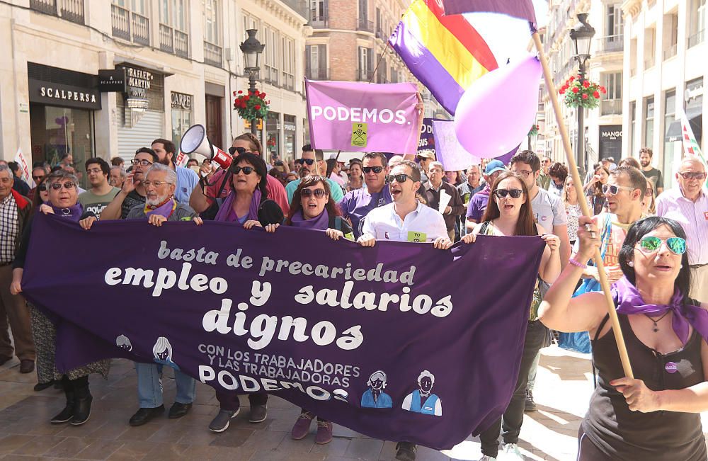 Miles de personas secundan en Málaga la marcha central del Primero de Mayo en Andalucía