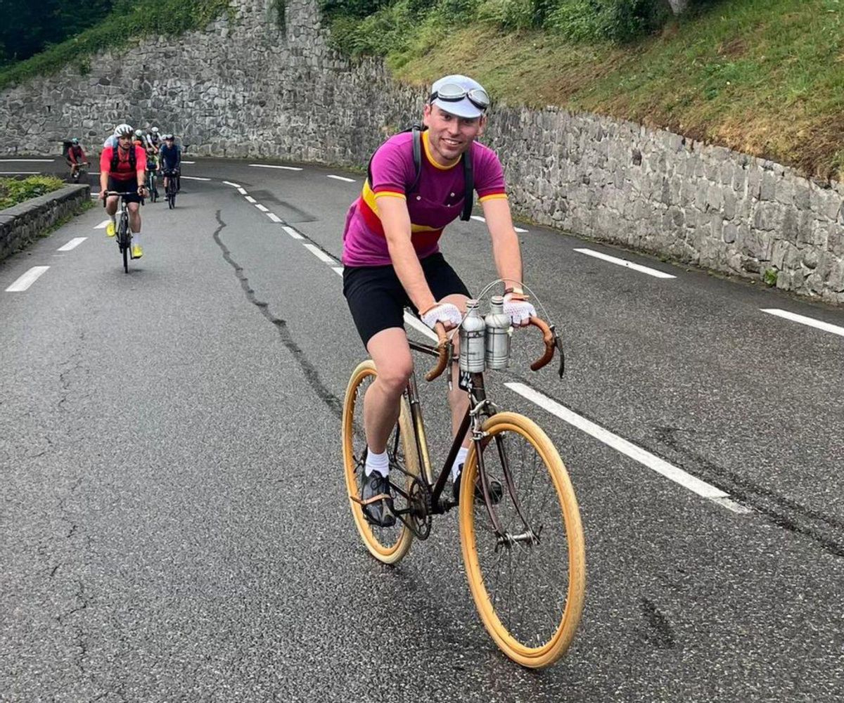 David González Palomares, ayer, en plena ascensión al Tourmalet.