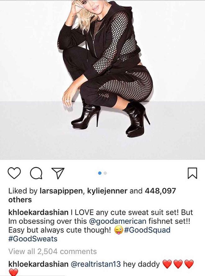 Fotografia y comentario de Khloe Kardashian en Instagram