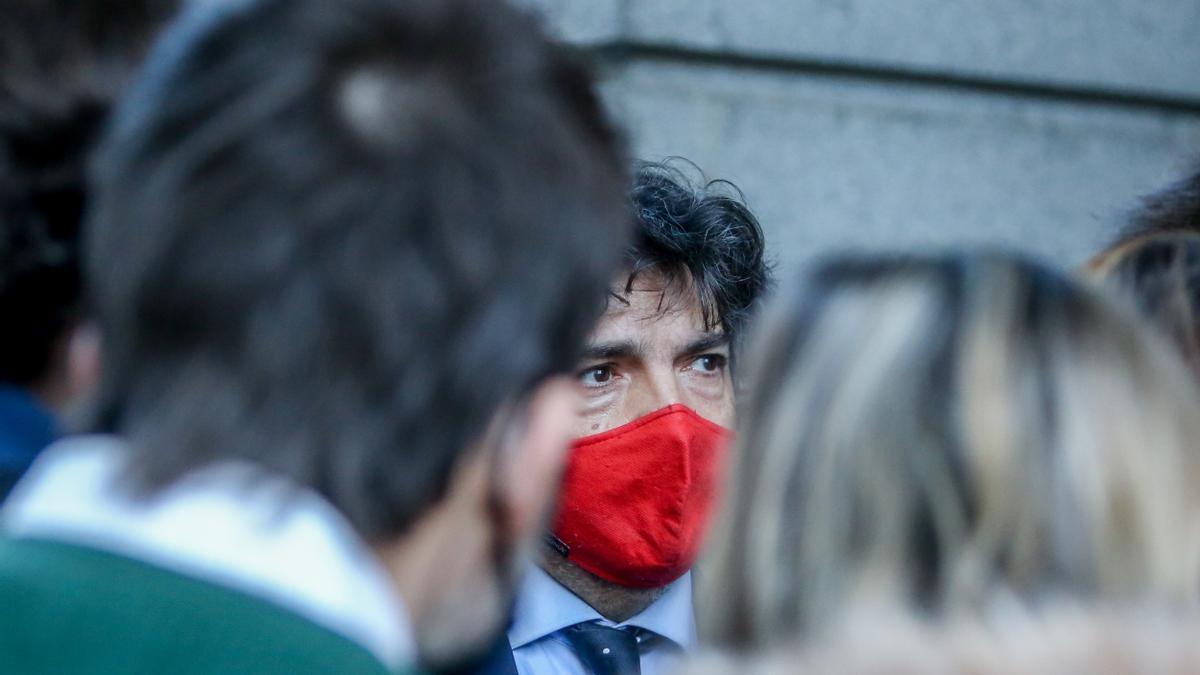 Mario Garcés, este martes a la salida del Congreso de los Diputados.