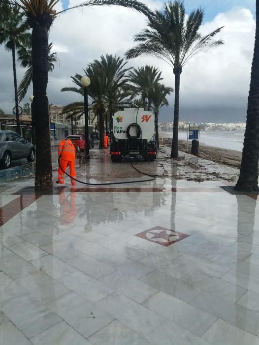 Temporal de lluvia y viento en la Marina Baixa