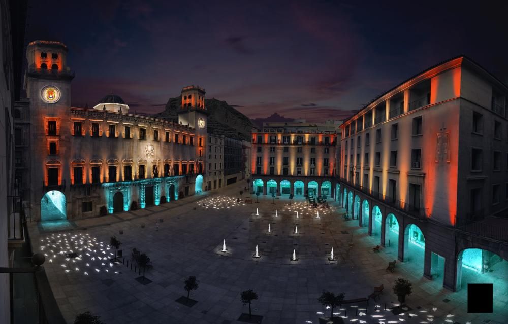 Así será la nueva iluminación de la plaza del Ayuntamiento de Alicante