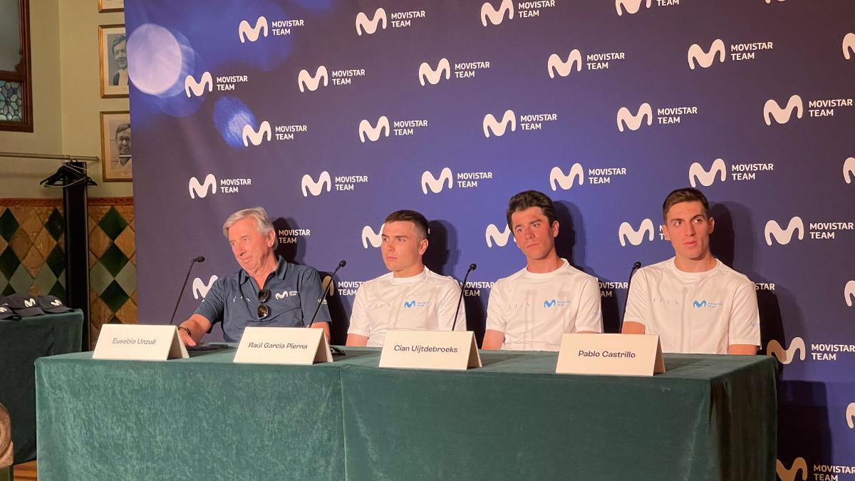 Imagen de la presentación del Movistar Team en el Palau de la Música Catalana