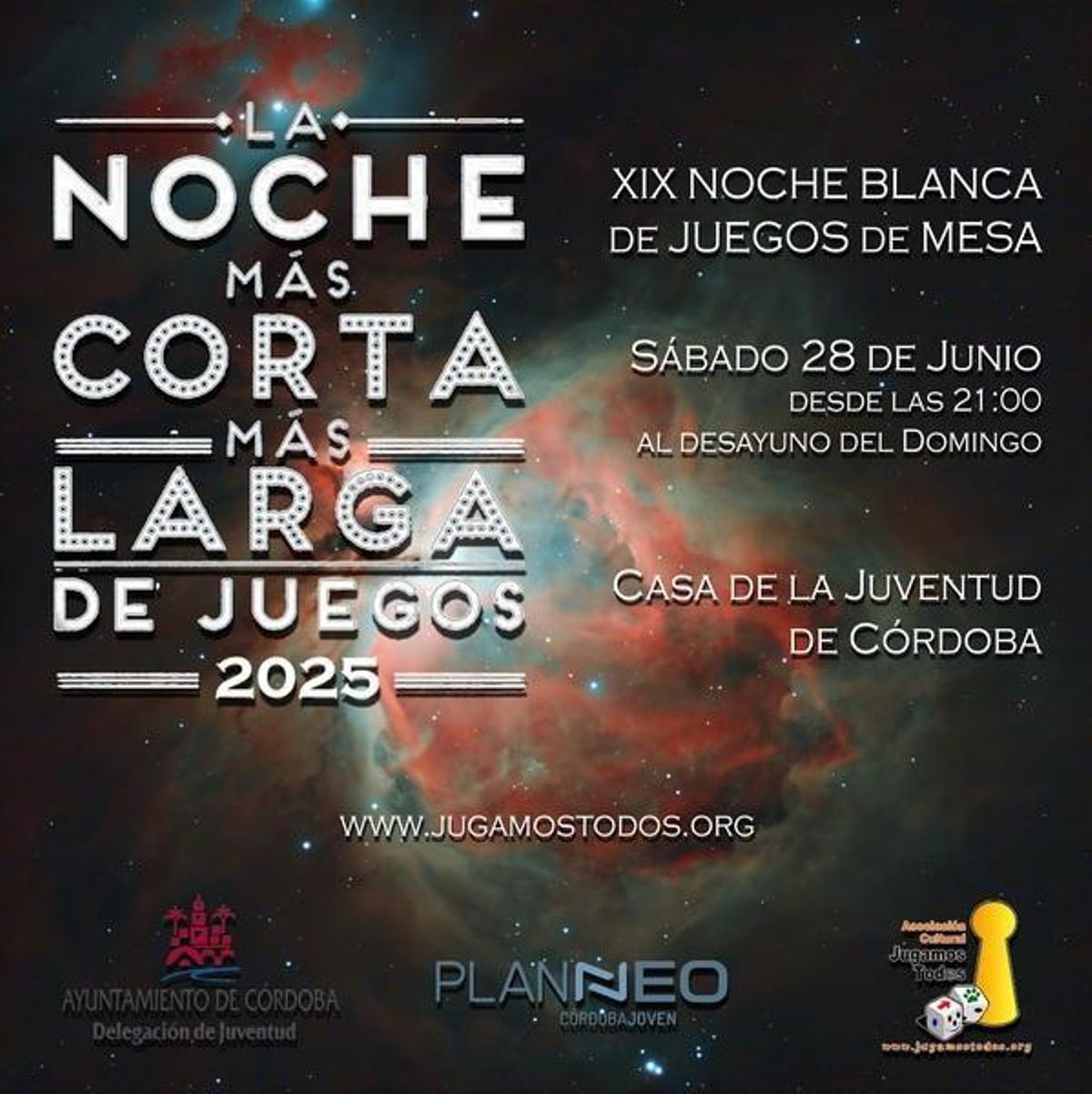 Cartel de la Noche más corta más larga de juegos.