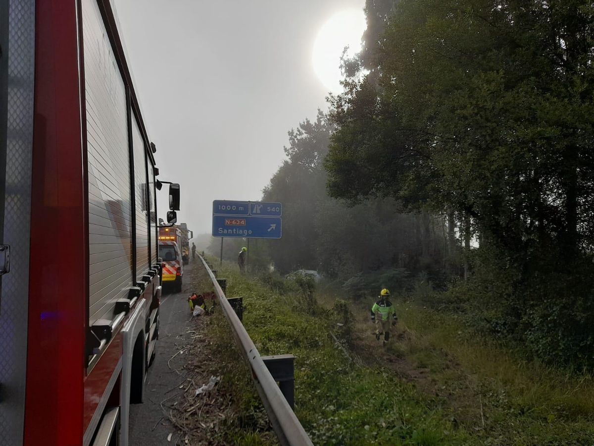 Zona del accidente en Aranga.